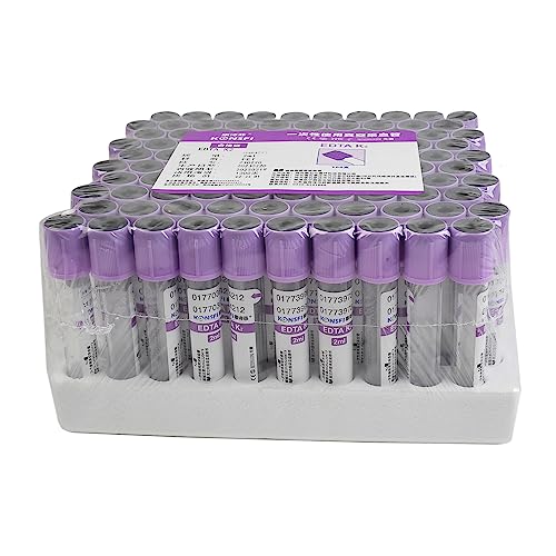 Veterinary Lab Vacuum Blood Collection Coagulation Tubes No Additive Tube Blood Collection Tube Pet Supplies, 2ml 100pcs (Light Purple)