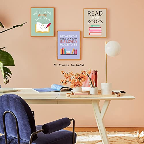 Image of CHDITB Colorful Wall Art Print Inspirational Read Books Quote Artwork,Watercolor Books Art Painting, Set of 6 Art Posters(8 inch x10) Motivational Saying Canvas Poster For Classroom Library Study Decor
