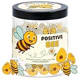 DEARMINE Positive Bee Cards Jar, Affirmation Cards for Women, Emotional Support Bee Themed Gift, Bumble Bee Gifts for Women Bee Lovers