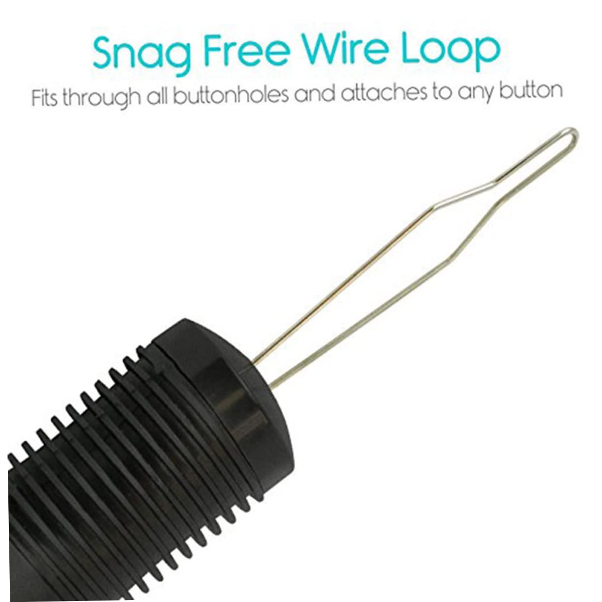 KOMBIUDA 2pcs Button Hook Buttons for Clothes Zipper Puller Tool Zipper Helper Pull for Dresses Button Sticky Hooks for Hanging One Hand Buttons Aid Rope Tab Button Assist Device Black