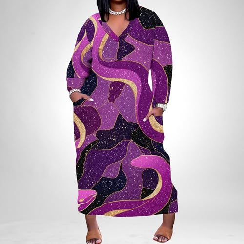 Image of Womens African Dresses Sexy Casual T-Shirt Dresses Long Sleeve Oversized Baggy Summer Sundress