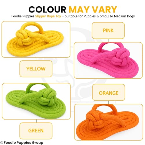 Image of Foodie Puppies Durable Cotton Rope Chew Toy for Dogs | Chewing, Fetching, Playing, Teething & Training for Small to Medium Dogs & Puppies (Slipper Rope (Pack of 2))