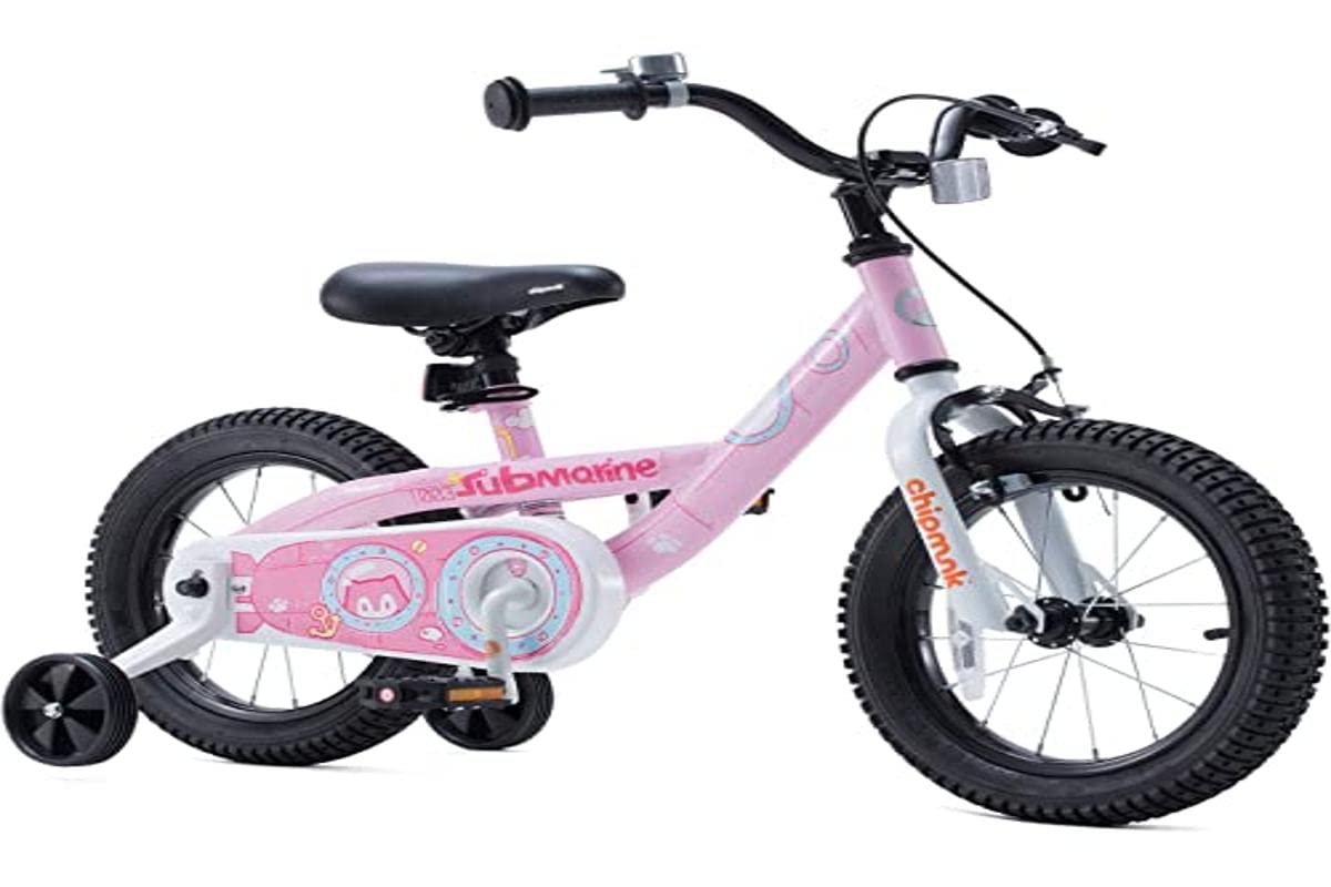 Royalbaby Submarine 18 Inch Kids Bike Childrens Bicycle with Training Wheels Kickstand for Boys Girls Ages 5 to 7, Pink