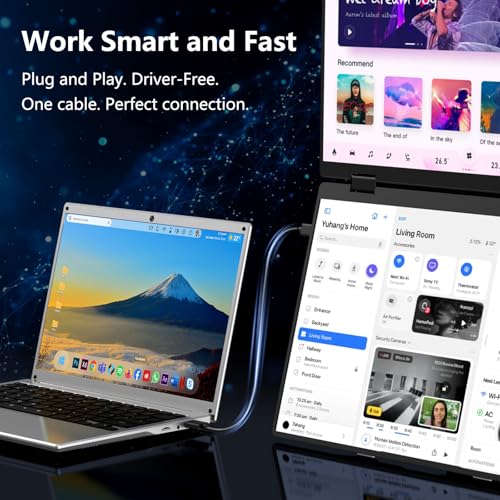 Image of 16 inch Foldable Laptop Screen Extender, Dual Portable Monitors. | 1200P, Plug & Play, All-Metal, Ultra Slim, Extend /Mirror /Splicing /Flip Mode, USB-C /HDMI, Low Blue Light, Speaker, for Win /Mac