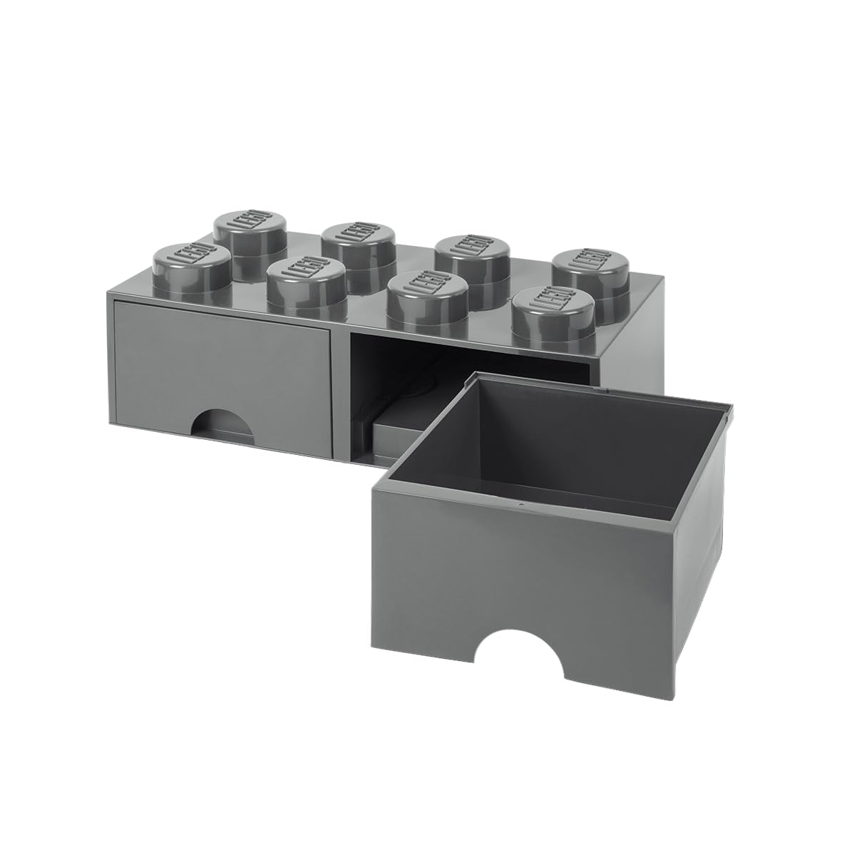 Room Copenhagen brique LEGO 8 boutons, 2 tiroirs, boîte de rangement empilable, 9.4 l, Gris Foncé, 40061754, one size