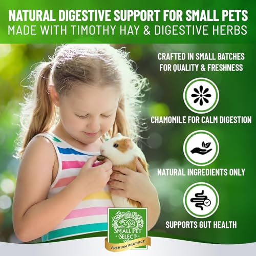 Small Pet Select Select Care Digestion, Timothy Hay Digestive Support Treats with Herbs for Rabbits, Guinea Pigs, Small Animals, 120g Resealable Pouch - Image 2