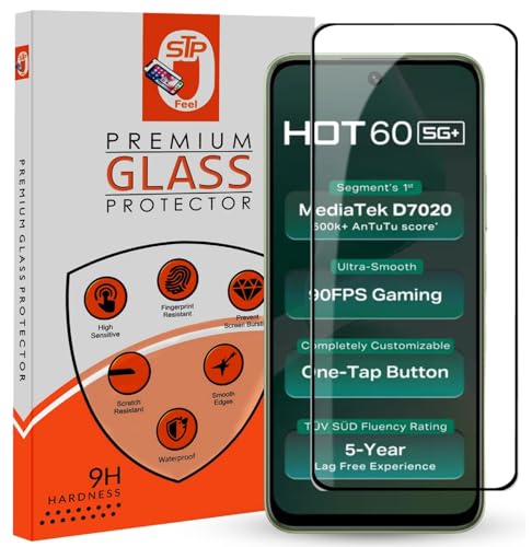 Image of Premium HD+ Tempered Glass Screen Protector Guard Compatible For Infinix Hot 60 5G+ (6.7 Inch, Pack of 1) | Edge to Edge Coverage With Easy to installation kit for Smartphone