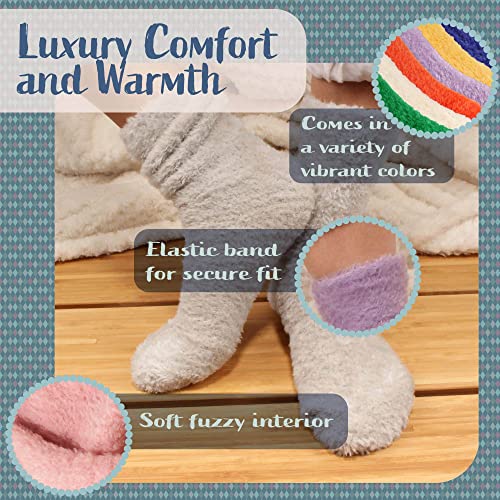 Image of BambooMN Women's Super Soft and Cozy Feather Light Fuzzy Socks - Multiple Color Options - Two Sizes - Value Packs
