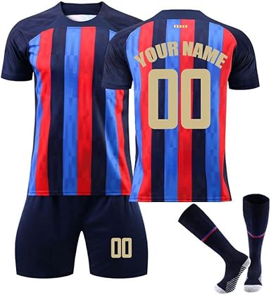 Set Maglia Calcio Bambino 2025 - Maglia, Pantaloncini, Calzini E Ginocchiere, Rosso, Taglie 2-13 Anni