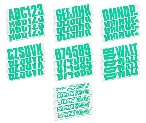 Image of STIFFIE Uniline Seafoam Green 3 inch Boat & PWC Registration Decals • Numbers Letters Stickers