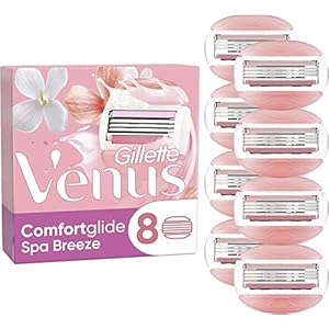 Gillette Venus Comfortglide Spa Breeze Rasierklingen Damen, 8 Ersatzklingen für Damenrasierer mit 3-fach Klinge