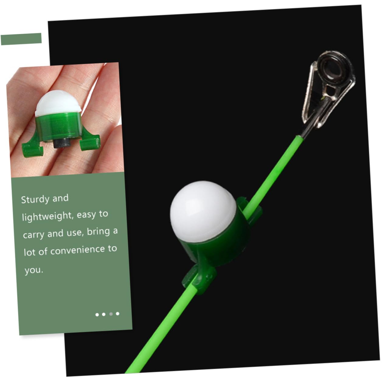 Abaodam Luce di Allarme Dell'asta di Mare da Pesca Illuminazione per La Pesca Canna da Pesca Leggera Portatile Pesca Notturna con Bastoncini da Pesca Lampada Verde Plastica