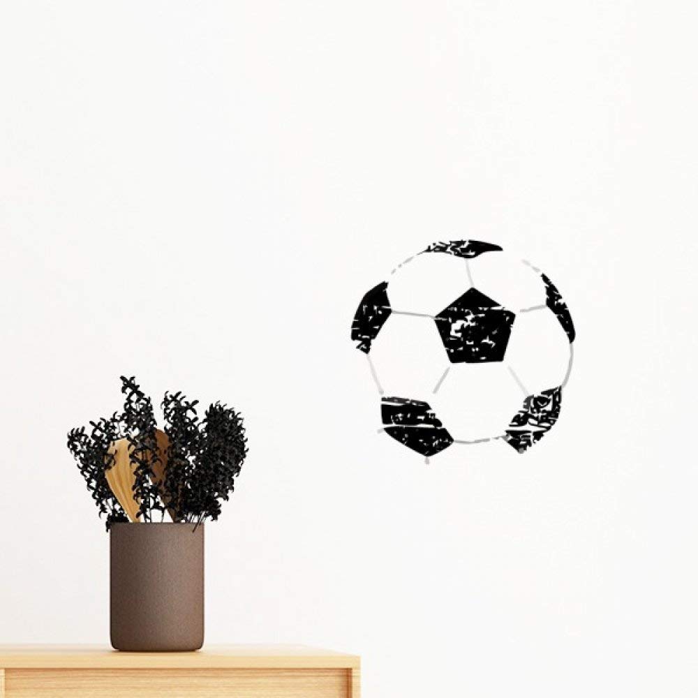 Sticker mural football amovible design simple noir pour passionnés du ballon