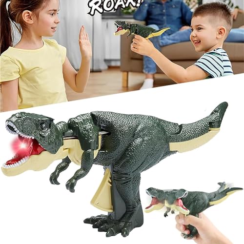 Figuras De Acción, Toy Divertidos juguetes de dinosaurios,Manual de Prensado Robot Dinosaurio con un gruñido mordaz y la izquierda y la derecha Rocking Dinosaurio Juguetes, Realista...