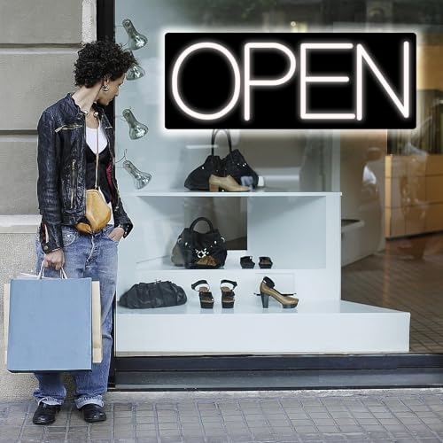 Letrero Abierto de Neón LED 16" 50% OFF para Negocios