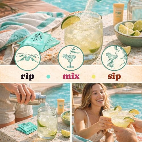 Stir Sessions Tequila Variety Pack - 12 Packets | Margarita Mix Flavors & Paloma Mix | Cocktail Mixers for Alcoholic Drinks | Made with Real Fruit | Low-Sugar Mocktail Mixers | Made in The USA