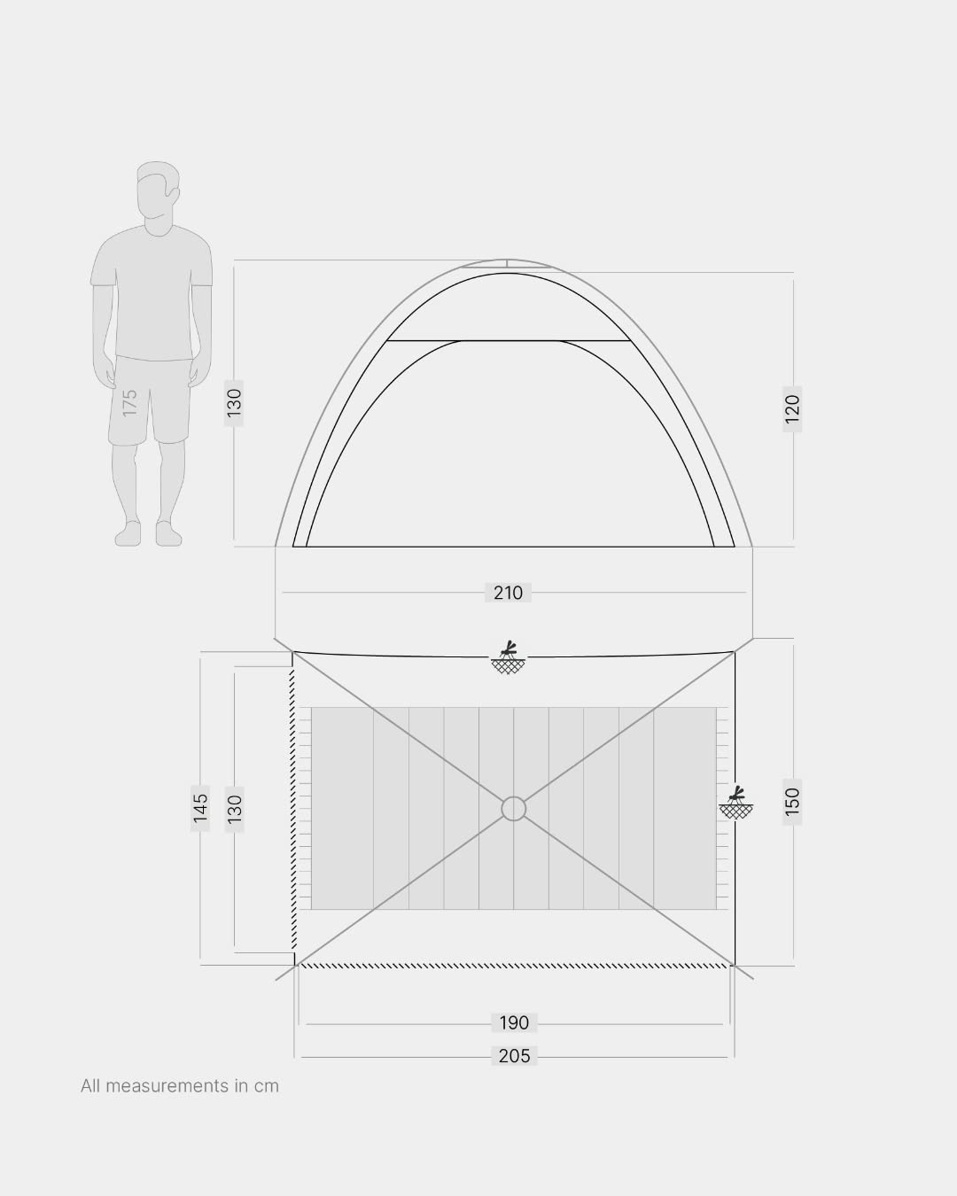qeedo Quick Palm Tenda da Spiaggia Montaggio rapido (Sistema Quick-Up), UV-Protezione (UV80)