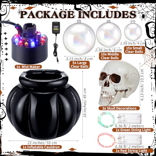 Chaudrons à bulles gonflables Halloween grand format noir