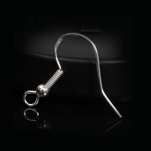 Miniatura 3 de 100 unidades50 pares de ganchos de plata de ley 925 para aretes, ganchos de alambre francés, hipoalergénicos, piezas de aretes, fabricación de