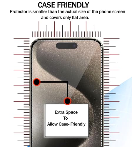 Image of RKINC Tempered Glass [2-Pack] for iPhone 16 Screen Protector film With Edge To Edge Coverage [Easy Installation][Anti-Scratch][Bubble-Free][Anti-Shatter]