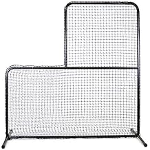 JUGS Standard L-Shaped Pitchers Screen Baseball Pitcher and Pitching Machine Protection, 7H x 7W with a 3 x 3 Cutout, 45 Ply Poly-E Netting and 1.5 Diameter Frame,