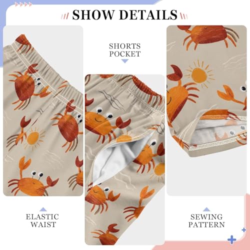 Pattern Of Cartoon Crabs Pajama Lounge Pants with Pockets Sleepwear Soft Elastic Waist PJ Bottoms 6-14 Years4
