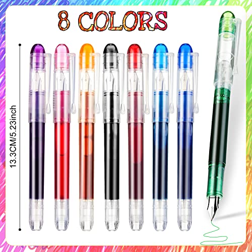 64 Pieces Disposable Fountain Pens Quick Drying Ink Pen For Writing Assorted Colors Colorful Fountain Office Supplies For Sketching, Journaling, Calligraphy And Doodling #TOP1