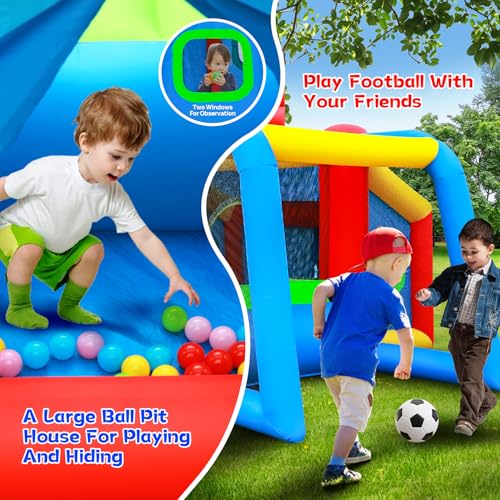 Inflatable Bounce House,Jumping Castle Slide with Blower,Kids Bouncer with Ball Pit - Image 5