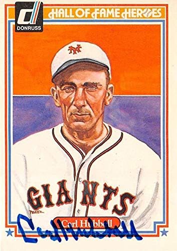 Carl Hubbell autographed baseball card (New York Giants SC) 1983 Donruss Hall of Fame Heroes #33 - Baseball Slabbed Autographed Cards
