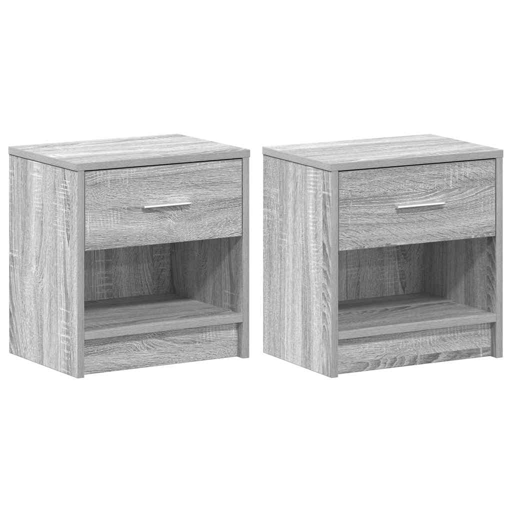 VIDAXL Bedside Cabinets - 2 pcs - Wood - Brown - 39x28x41 cm