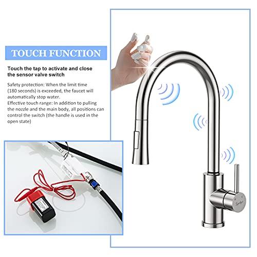 Synlyn-Grifo-de-cocina-con-sensor-tactil-Grifo-Cocina-con-2-Modos-Ducha-Extraible-con-ducha-doble-Grifo-Mezclador-a-360–Giratorio-de-Cocina-de-acero-inoxidable-304-Monomando-de-una-sola-palanca