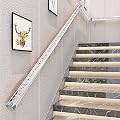 XingLi Indoor Hallway Loft Stairs Handrail Acrylic Crystal Transparent, Wall Mount Staircases Banister Hand Grab Rail Anti-Slip Stair Railing with Stainless Steel Bracket Fitting (Size : 15ft)