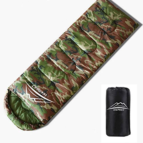 LEEPWEI 寝袋 封筒型 軽量 保温 210T防水シュラフ コンパクト アウトドア キャンプ 登山 車中泊 防災用 丸洗い可能 快適温度 春夏秋冬の使用可能 収納パック付き