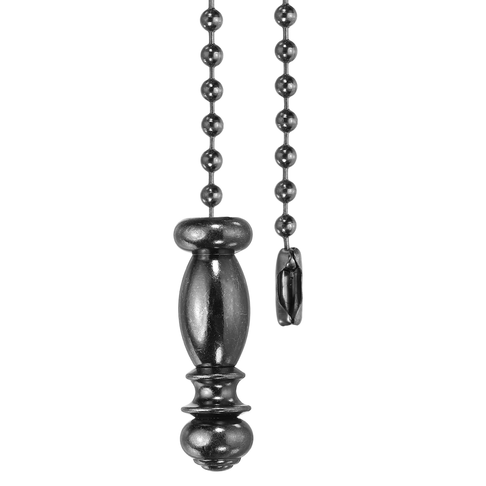 PATIKIL Ceiling Fan Pull Chain, 13.5" Alloy Lamp Chains Extender with Vintage Pendant, Lighting Decorative Extension Ornament for Fan Light Chandelier Pulling Switch, Black