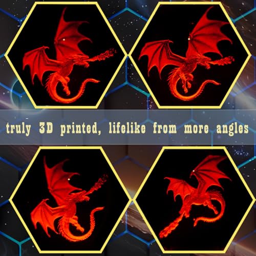 Image of Dragon Night Light, 3.15 Inch (80mm) K9 Crystal 3D Lamp with Remote 16 Color for Birthday Xmas Cool Figurines Dragon Gifts for Room Decor Boys Girls