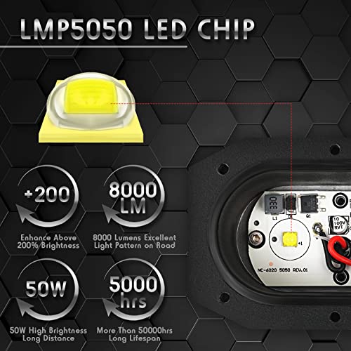 Dloecbt Led Pods 2Pcs 4" 50W 8000Lm Spot Led Off Road Lights Driving Fog Light Led Work Light Super Bright For Truck Van Camper Suv Atv Boat,Yellow #TOP1