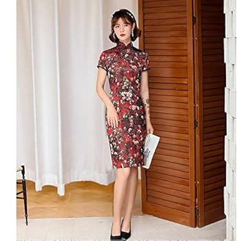 Betsey Johnson 赤 花柄 チャイナドレス ヴィンテージ アメリカ製 Amazon.co.jp: チャイナドレスヴィンテージプラスサイズ中国の