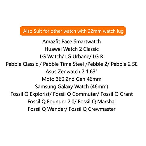 Image of ACUTAS 22MM Classic Silicone Replacment Strap Band for Fossil Gen 5 | Fossil Gen 5E | Fossil Gen 6 44mm Smartwatch (Black /Grey)