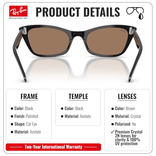 Image of Ray-Ban RB2299 LADY BURBANK Cat Eye Shaped Sunglasses for Women with Official RAYBAN Eyewear Kit