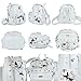 Mini Backpack for Girls Designer Rivet PU Leather Travel Bags Womens (White)