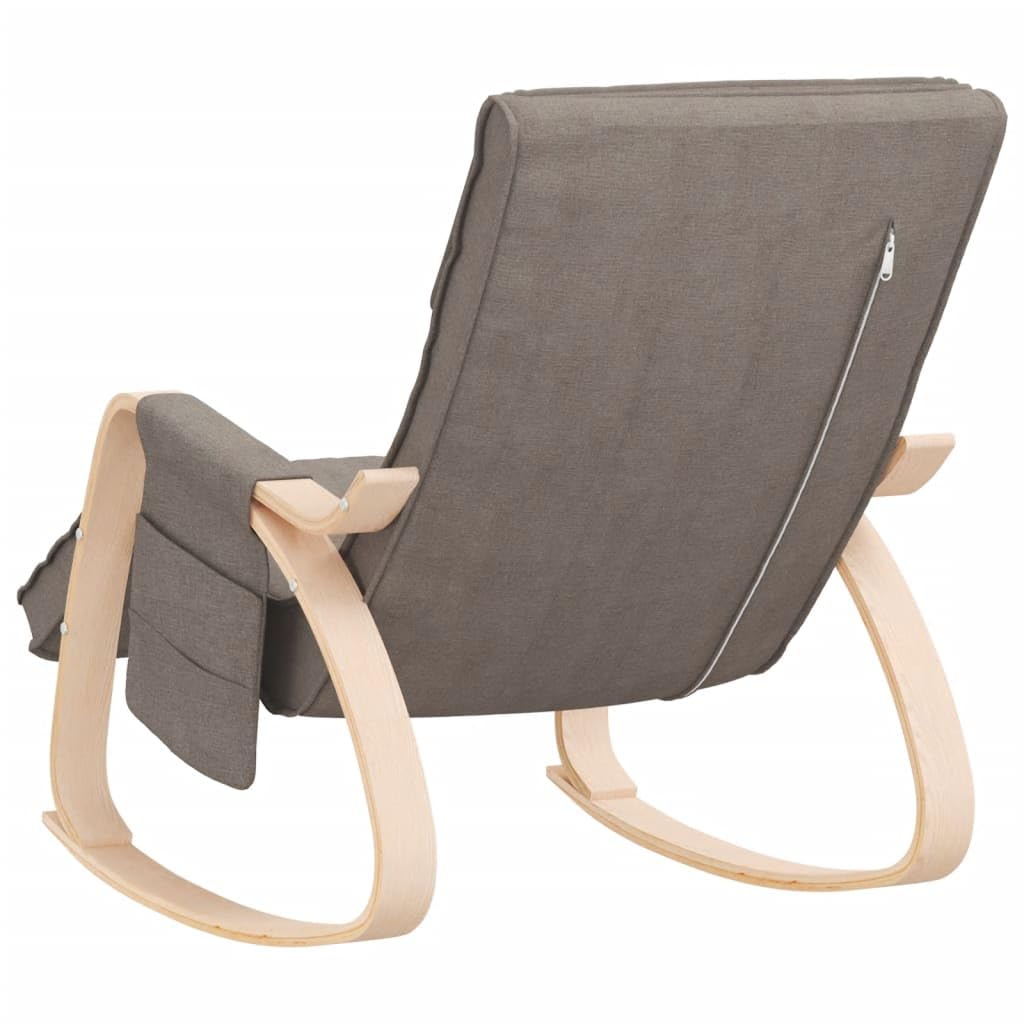 Sillón mecedora de madera de abedul, topo