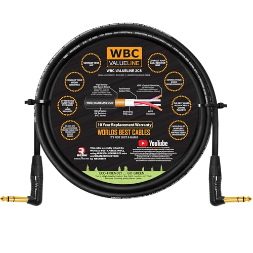 Câbles d'interconnexion flexibles WBC-VALUELINE-2CS blindés 22 AWG de 1,2 m