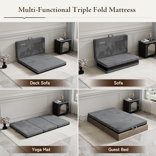 Image of GEMBED Tri Folding Mattress Twin Size - 4 Inch Foldable Floor Sofa Bed