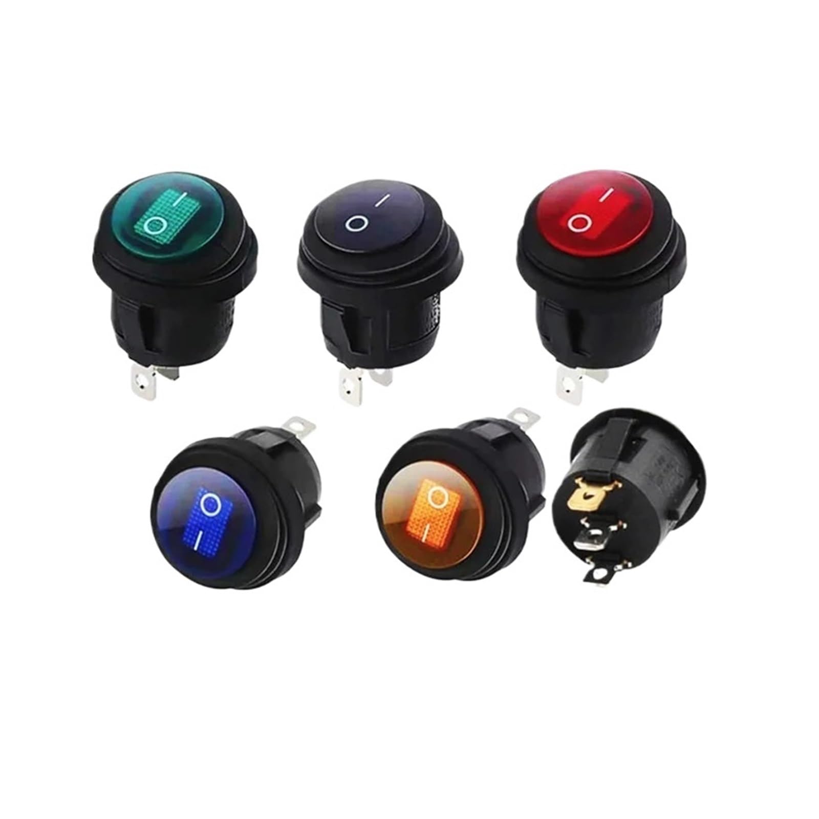 1 Mini Interruptor Basculante Redondo Resistente Al Agua KCD1, Encendido/Apagado, 3 Pines, 6 A 250 V CA/10 A 125 CA(3p On-Off-on)