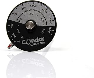 Condar Catalytic Probe Thermometer – Accurate Temperature Gauge for Catalytic Wood Stoves, Helps Optimize Burn Efficiency & Performance