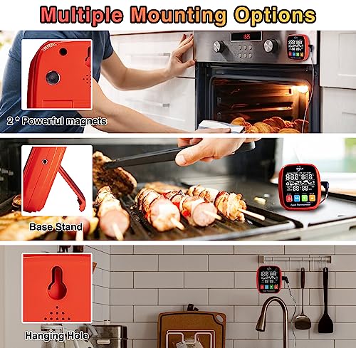BOAK Digital Meat Thermometer for Grilling,BBQ,and Smoker | Instant Read Thermometer with Buzzer Alarm,8 Presetting Mode Accurate Temperature Meat Probe with Temperature Preset... – Bild 6