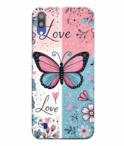 Image of Printed Hard Back Case Cover & Compatible for Samsung Galaxy M10 | Butterfly Painting Art (Multicolor) - D1203