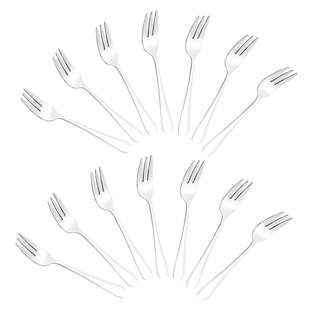 GRIRIW 24pcs Stainless Steel Fork Wear Resistant Convenient Dessert Forks for Cakes Fruits and More Elegant Design for Home Kitchen Restaurant Use