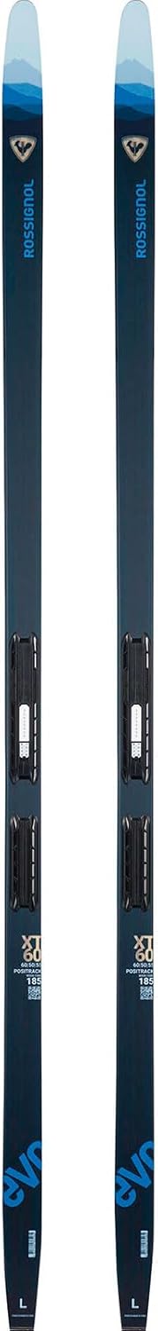 Rossignol Unisex Evo XT 60 Positrack Nordic Snow Skis with Touring Nordic Bindings, 165cm, Multi