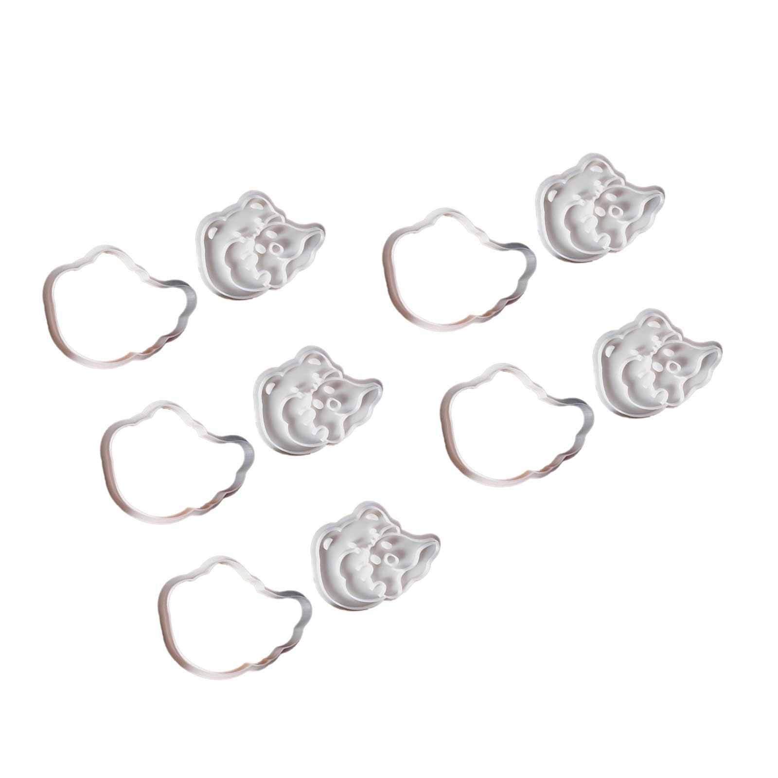 Jazuaiao 5Pcs Biscuits Mold Cookie Stamp Halloween Bear Biscuits Cutter Fondant Cake Mold Kitchen Pastries Baking Tool Cookie Stamp Press for Baking